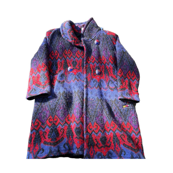 GENOA Women's 1990's Vintage Cardigan Sweater Coat - XL? - Picture 3 of 16